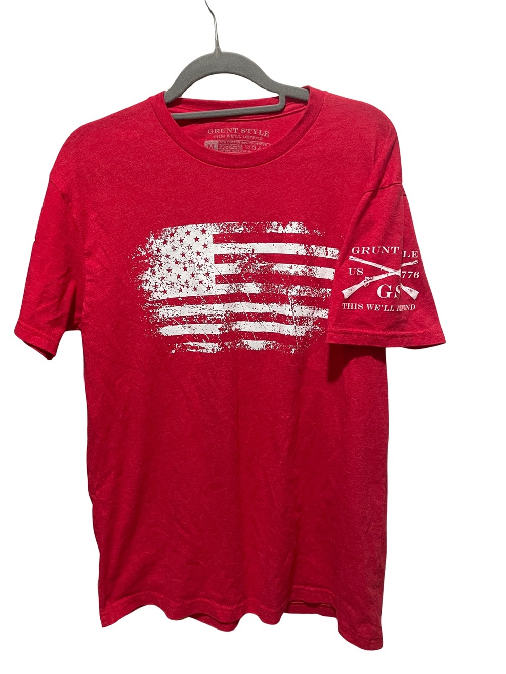 Grunt Style Red Short-Sleeve Flag Graphic Tee